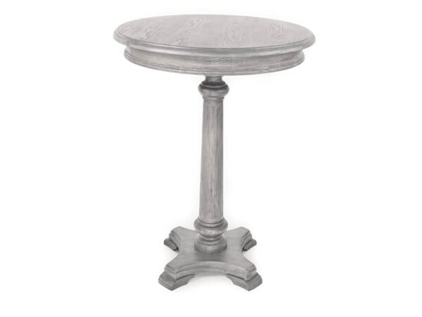 Barndoor gray coloured pub table on a white background